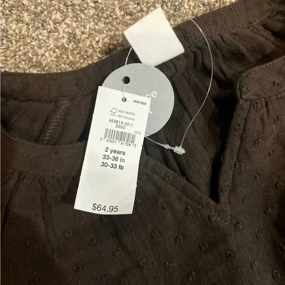 NWT BABY GAP Matching Set/ Dress And Leggings Brown/ Cream Girls Toddler 2T